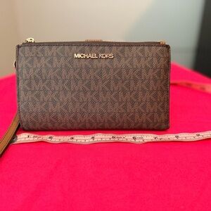 Michael Kors Dark Brown Monogram Wristlet